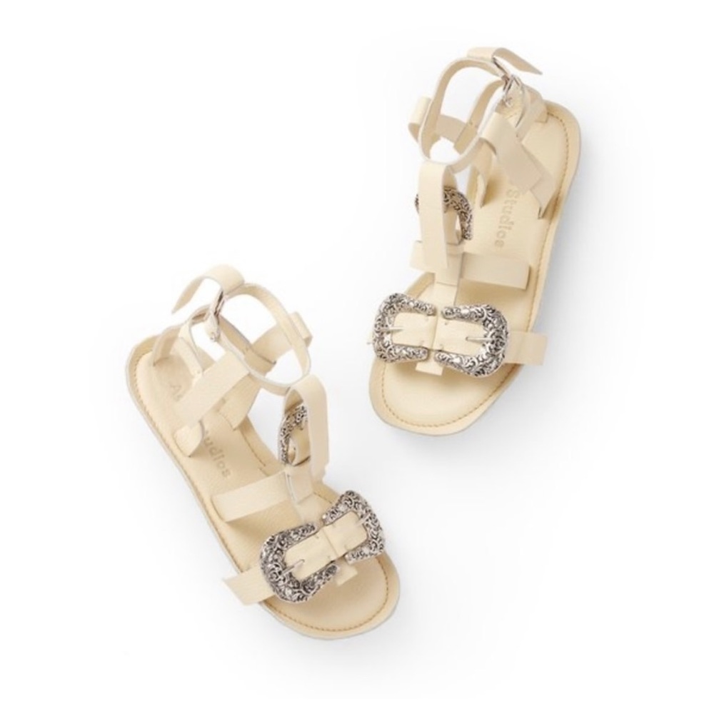 Acne Studios Bab Engraved Buckled Suede Sandals